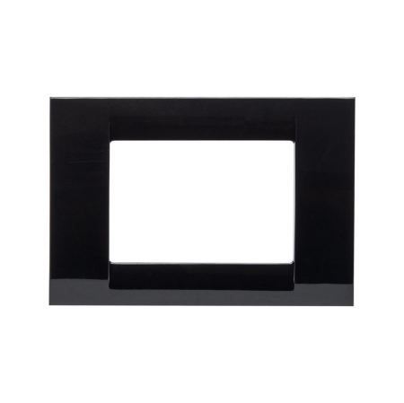 Rama ornamentala Virna neagra lucioasa pentru 3 module de aparataj incastrat [0]