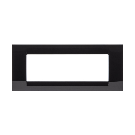 Rama ornament Virna neagra cu finisaj lucios pentru 6 module [0]
