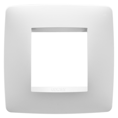 Modular - Rama ornamentala alba lucioasa pentru aparataj modular cu 2 module