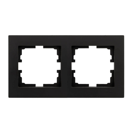 Aparataj - Rama ornamentala neagra cu 2 posturi pentru aparataj electric incastrat