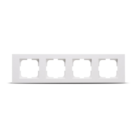 Aparataj - Rama ornamentala alba cu 4 posturi pentru aparataj electric incastrat