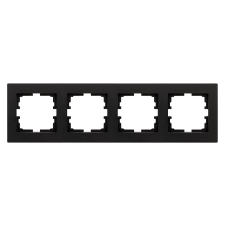 Aparataj - Rama ornamentala orizontala cu 4 posturi in finisaj negru catifelat pentru aparataj electric incastrat