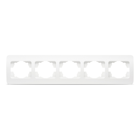 Aparataj - Rama ornamentala alba mata cu 5 posturi pentru aparataj electric incastrat