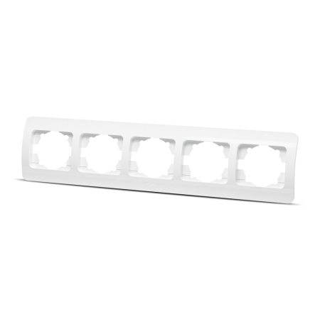 Aparataj - Rama ornamentala alba cu 5 posturi pentru aparataj electric incastrat