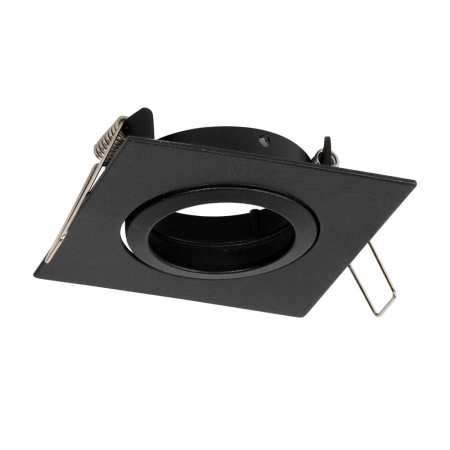 Spoturi LED - Rama spot patrata neagra pentru montaj incastrat cu dulie GU10 inclusa, 85 x 85 mm