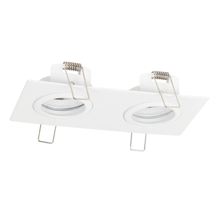 Rama spot dubla alba din aluminiu pentru doua surse GU10 si montaj incastrat [0]