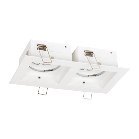 Rama spot dubla incastrata alba pentru doua becuri GU10, 180 x 100 mm [0]