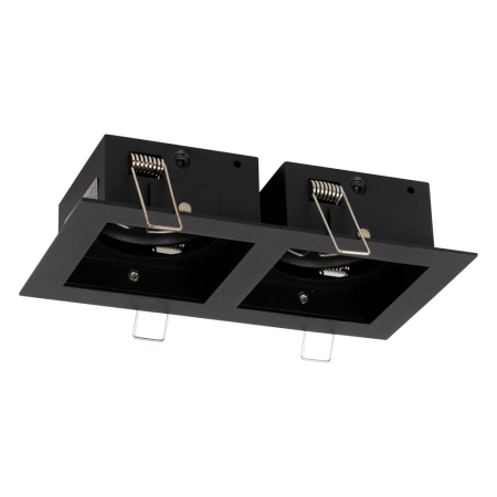 Rama spot dubla neagra pentru doua becuri GU10, pentru montaj incastrat in tavan [0]