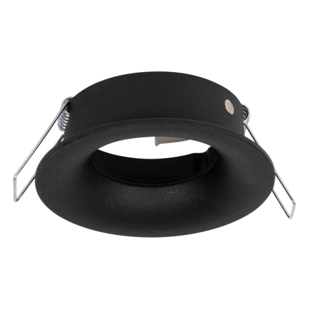 Spoturi LED - Rama spot incastrata rotunda neagra cu dulie GU10 si decupaj 70 mm