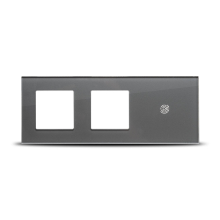 Aparataj - Rama din sticla gri tripla 2P plus 1T pentru aparataj Touch NS