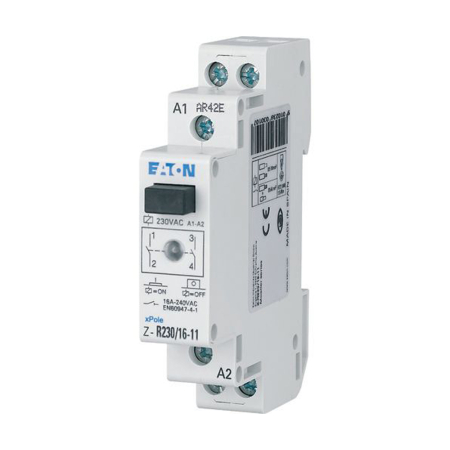 Protectie - Releu modular de instalare 230 V AC cu 2 contacte normal deschise si montaj pe sina DIN