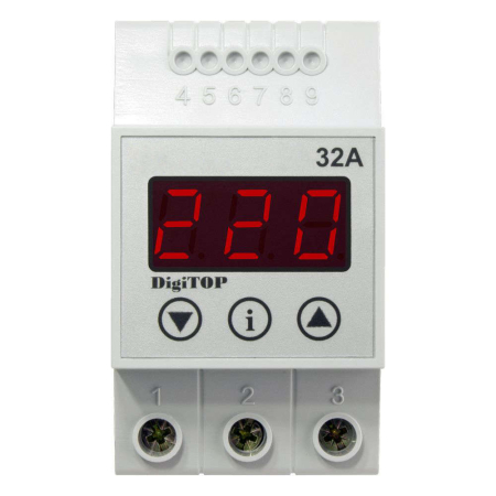 Releu monitorizare tensiune - Releu monofazat protectie tensiune 32A cu afisaj digital pentru sina DIN