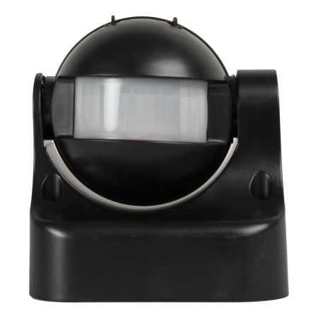 Protectie - Senzor de miscare exterior negru cu detectie infrarosu la 180 grade si protectie IP44