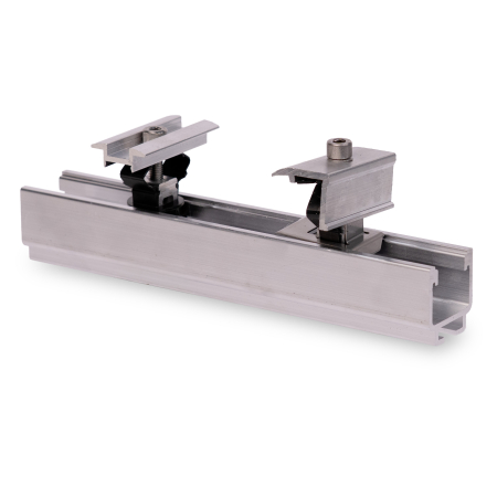 Structura - Set demonstrativ SolidRail Medium cu sina si cleme pentru module fotovoltaice
