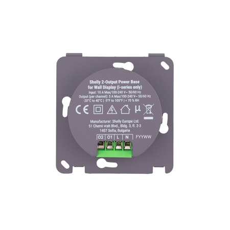 Smart SHELLY - Baza de alimentare Shelly cu 2 iesiri pentru Wall Display
