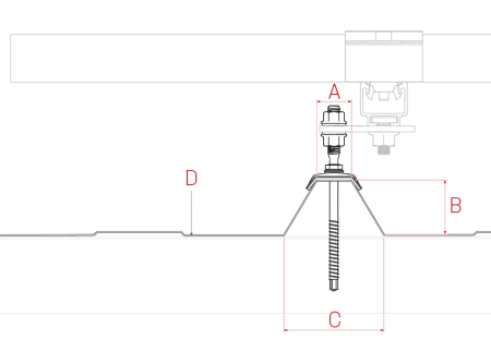 Structura - SolarFastener 8x200 M10x70 cu calota pentru lemn