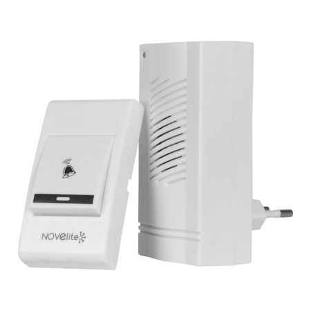 Protectie - Sonerie fara fir alba cu receptor 230V si transmitator pe baterie