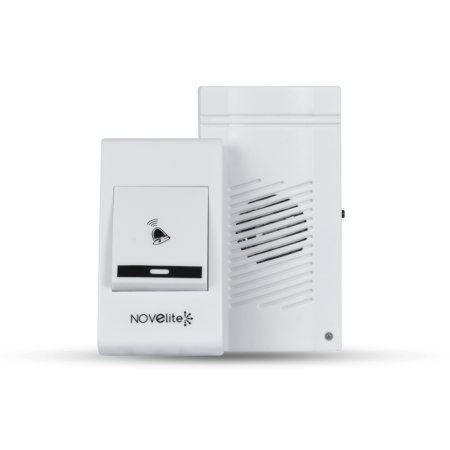 Protectie - Sonerie fara fir alba cu receptor pe baterii si buton transmitator