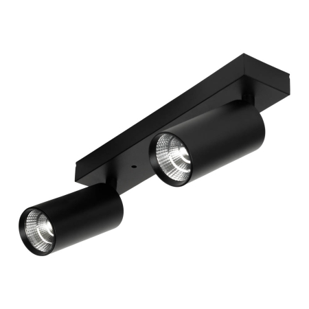 Spot LED aplicat negru cu doua capete orientabile pentru tavan sau perete [0]