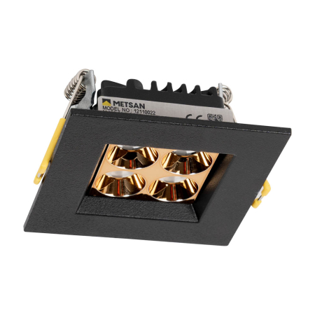 Spoturi LED - Spot LED patrat incastrat negru cu lumina neutra 4000K