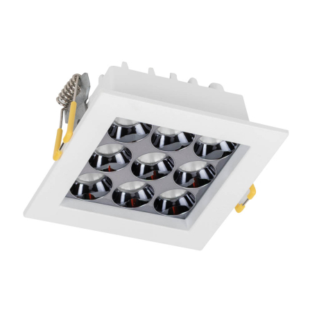Spoturi LED - Spot LED patrat incastrat alb argintiu 12W lumina neutra 4000K