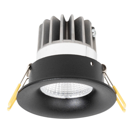 Surse de iluminat - Spot LED rotund incastrat negru 8W 4000K IP44 pentru tavan