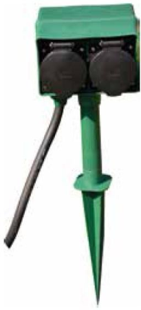 Stalp negru cu 4 prize cu impamantare si protectie IP44 [0]