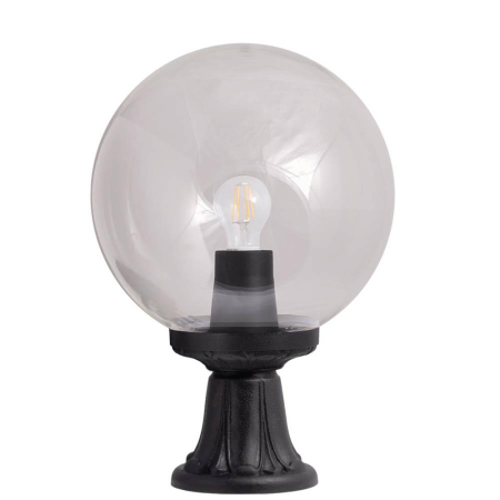 Surse de iluminat - Stalp decorativ exterior Minilot negru cu dulie E27 si protectie IP55, inaltime 45 cm