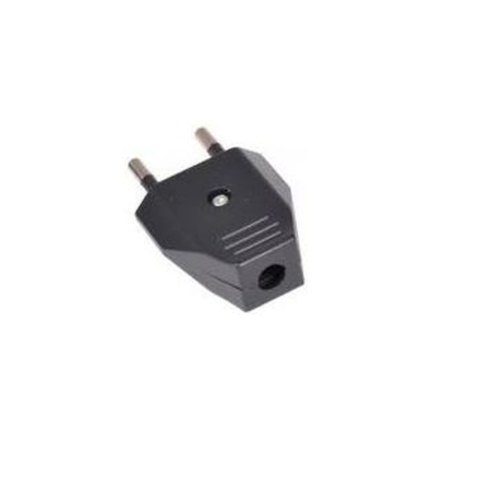 Fise si cuple - Stecher extra plat negru cu contact de protectie pentru cablu electric