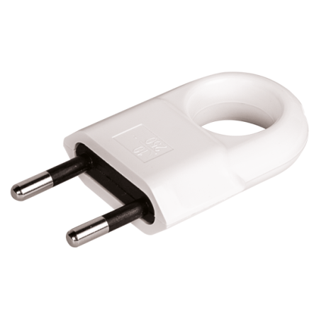 Fise si cuple - Stecher plat alb fara contact de protectie cu inel de extragere