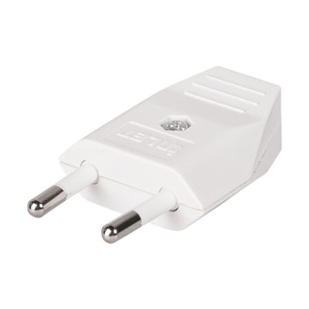 Stecher plat alb fara impamantare cu 2 poli pentru cablu electric [0]