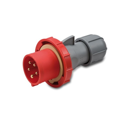 Fise si cuple - Stecher trifazic industrial cu 3 faze neutru si impamantare pentru conexiuni electrice de 63A