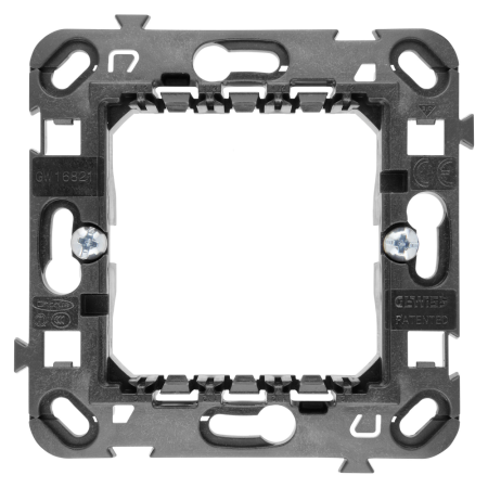 Modular - Suport de montare incastrat pentru 2 module cu gheare de fixare pentru doza rotunda