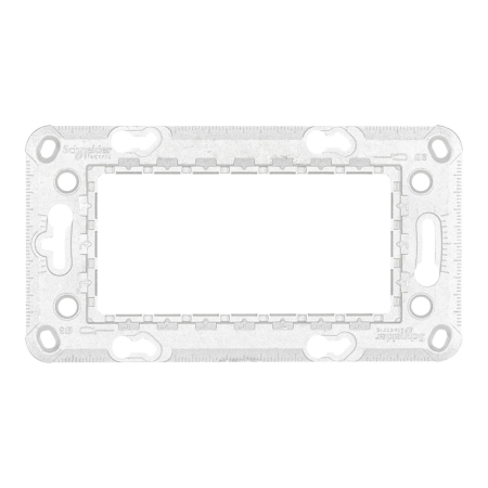 Modular - Suport de montare dreptunghiular din zamak pentru 4 module de aparataj New Unica