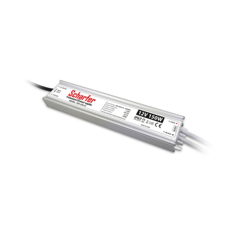 Surse de iluminat - Sursa de alimentare LED 150W 12V DC cu protectie IP67 si carcasa metalica slim