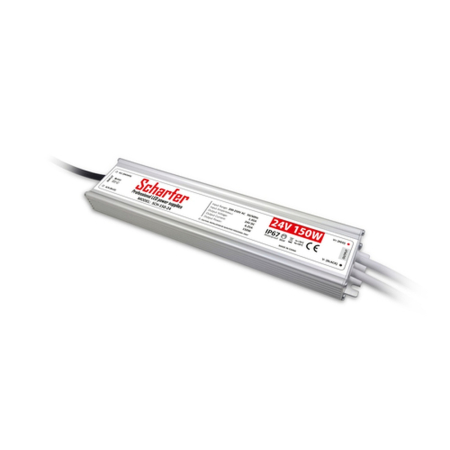 Surse de iluminat - Sursa alimentare LED 24V 150W IP67 cu carcasa metalica slim