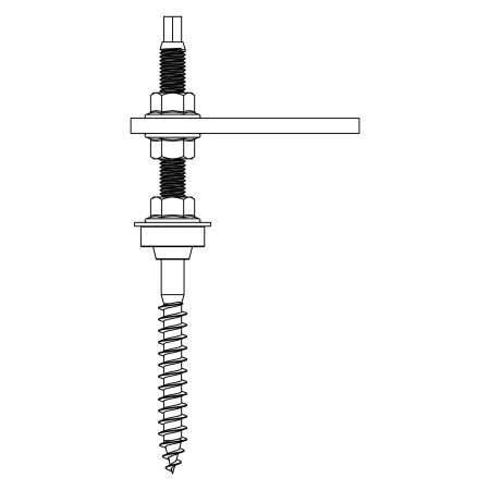 Structura - Surub cu filet dublu SolidRail M10x180 cu placa adaptoare