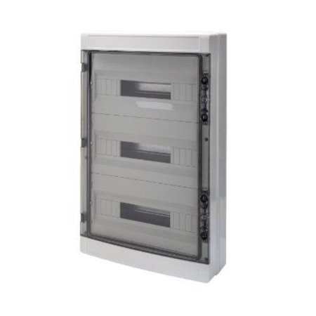 Trasee electrice - Tablou electric aplicat etans IP65 cu 54 module si usa transparenta fumurie