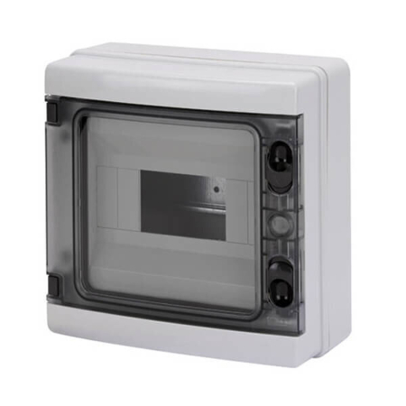 Trasee electrice - Tablou electric aplicat 8 module IP65 cu usa transparenta fumurie