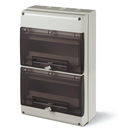 Trasee electrice - Tablou electric aplicat IP66 cu usa transparenta fumurie si 24 module DIN