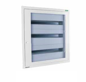 Tablou metalic - Tablou de distributie aparent alb din otel cu 72 module si usa transparenta