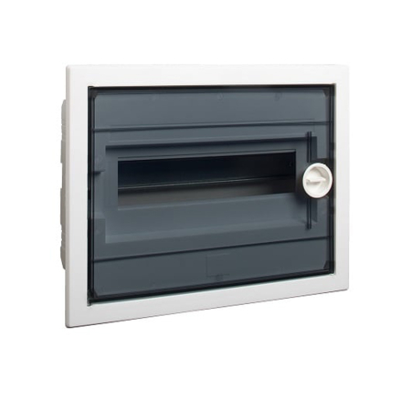 Trasee electrice - Tablou electric incastrat din plastic cu 12 module, un rand si usa transparenta