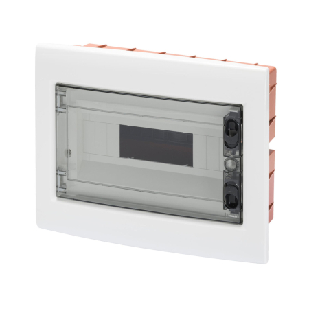 Trasee electrice - Tablou electric incastrat alb cu 12 module si usa transparenta fumurie