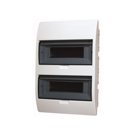 Trasee electrice - Tablou electric incastrat alb cu 24 module pe doua randuri si usa transparenta