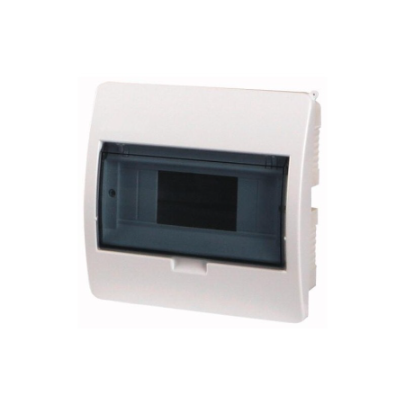 Trasee electrice - Tablou electric incastrat alb cu 8 module si usa transparenta