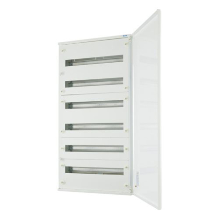 Trasee electrice - Tablou metalic aparent alb cu usa plina pentru 144 module si 6 randuri