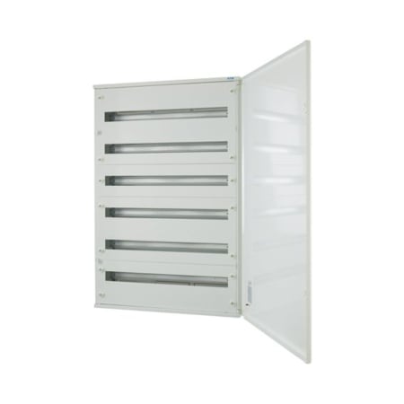 Trasee electrice - Tablou metalic aparent alb cu usa opaca pentru 198 module si 6 randuri