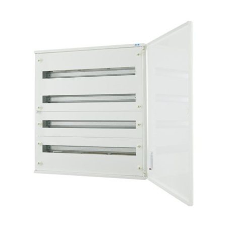 Trasee electrice - Tablou metalic aparent alb cu usa plina pentru 96 module pe 4 randuri