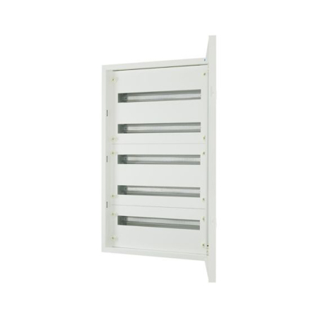 Trasee electrice - Tablou metalic incastrat alb cu usa plina, 5 randuri si 120 module