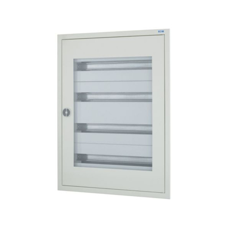 Tablou metalic - Tablou metalic incastrat cu usa transparenta si 96 module pentru distributie electrica